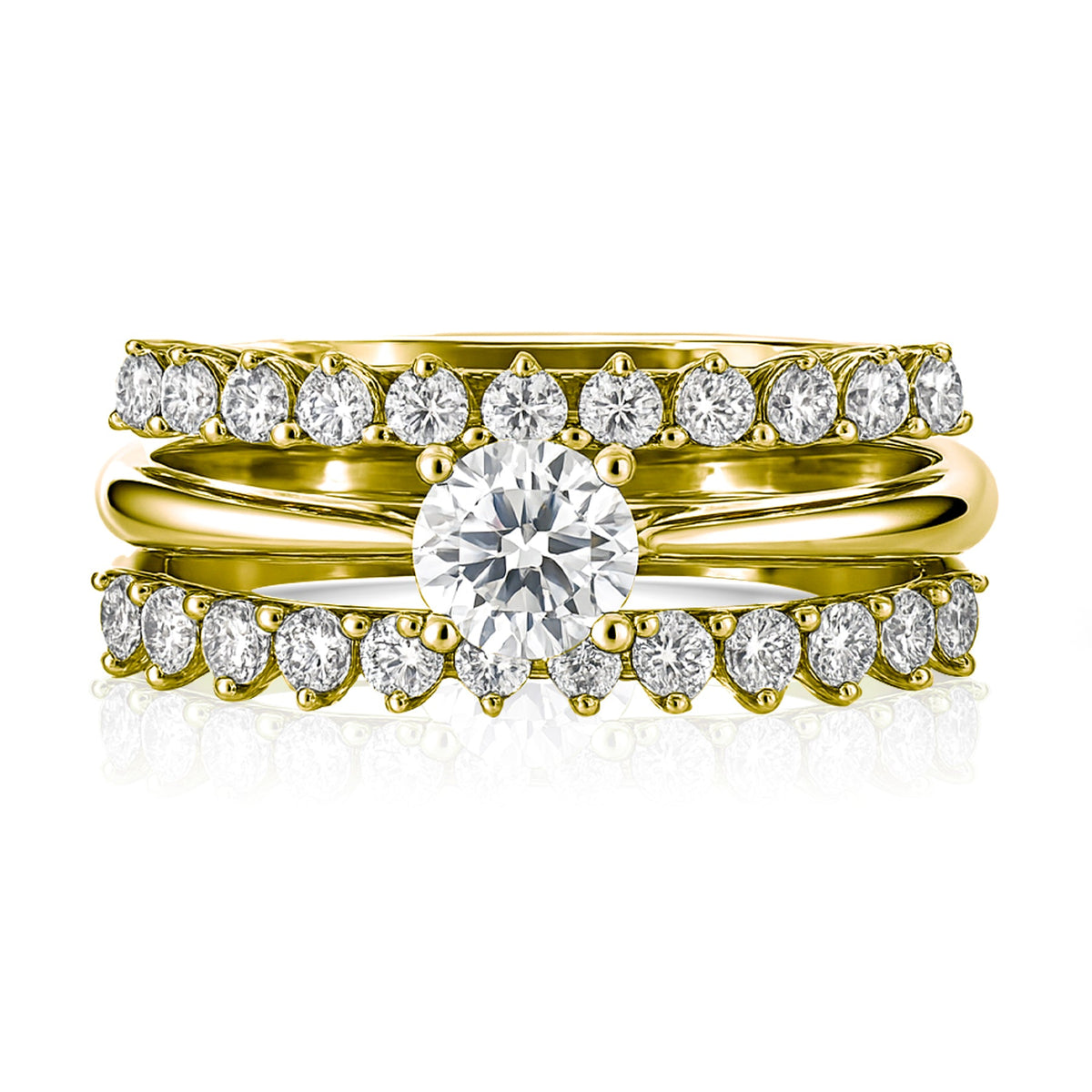 1 Ct Round Lab Diamond & Moissanite Trio Set