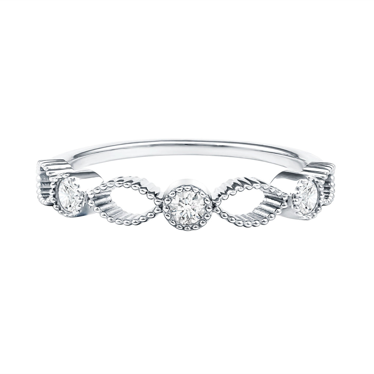 Infinity Inspired Lab Grown Diamond Stackable Ring for Women