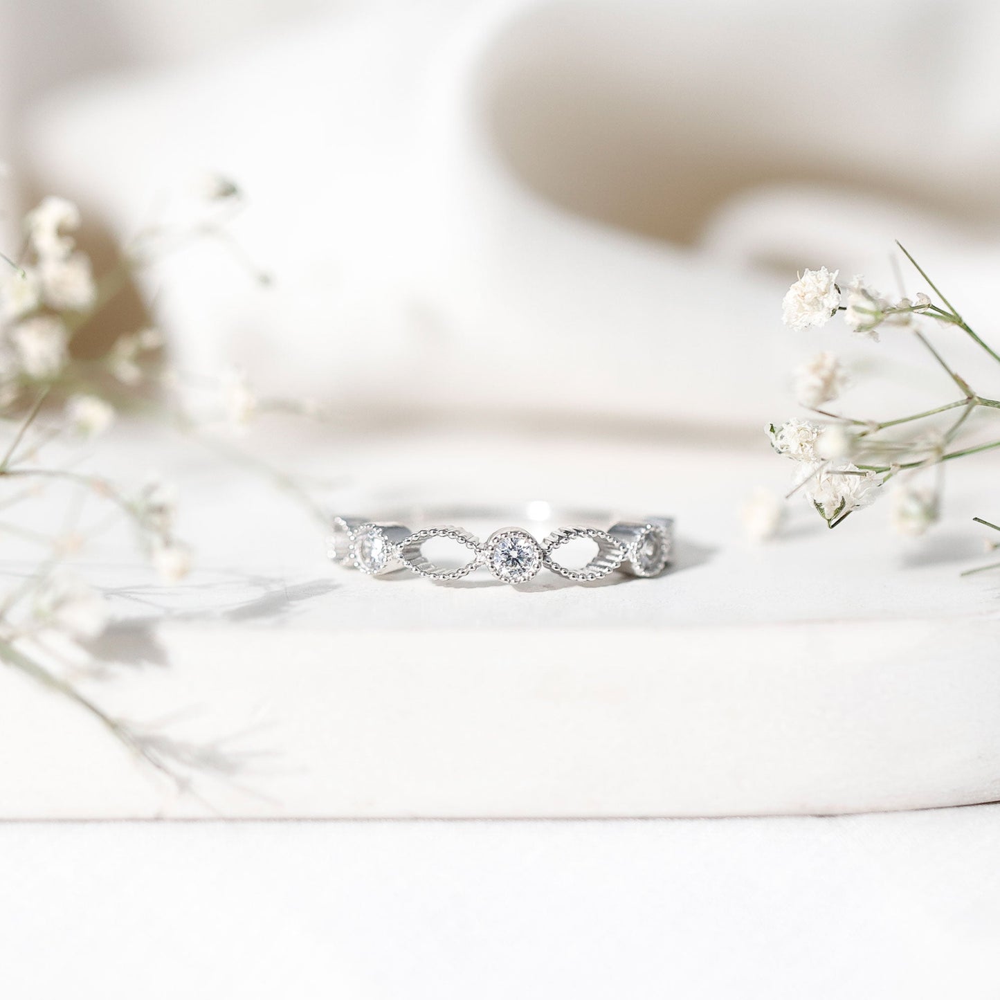 Infinity Inspired Lab Grown Diamond Stackable Ring for Women
