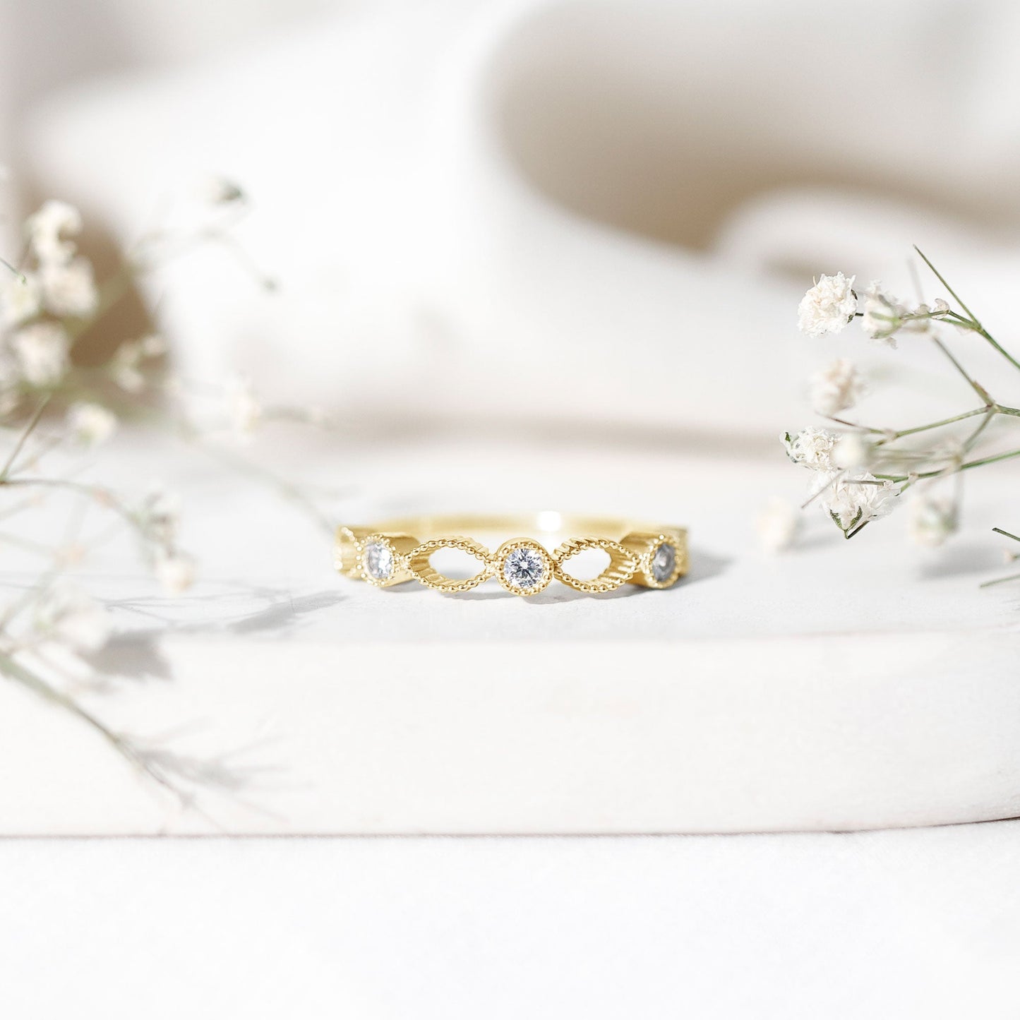 Infinity Inspired Lab Grown Diamond Stackable Ring for Women