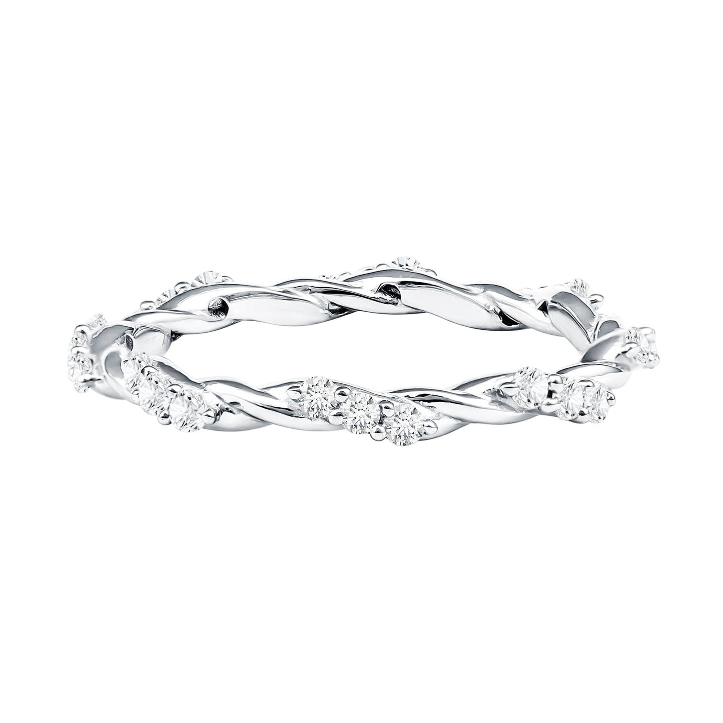 Lab Grown Twisted Diamond Stackable Ring