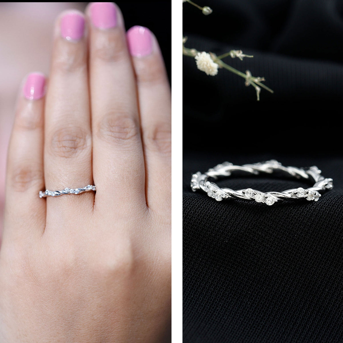 Lab Grown Twisted Diamond Stackable Ring