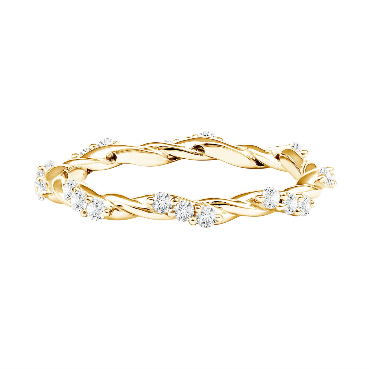 Lab Grown Twisted Diamond Stackable Ring