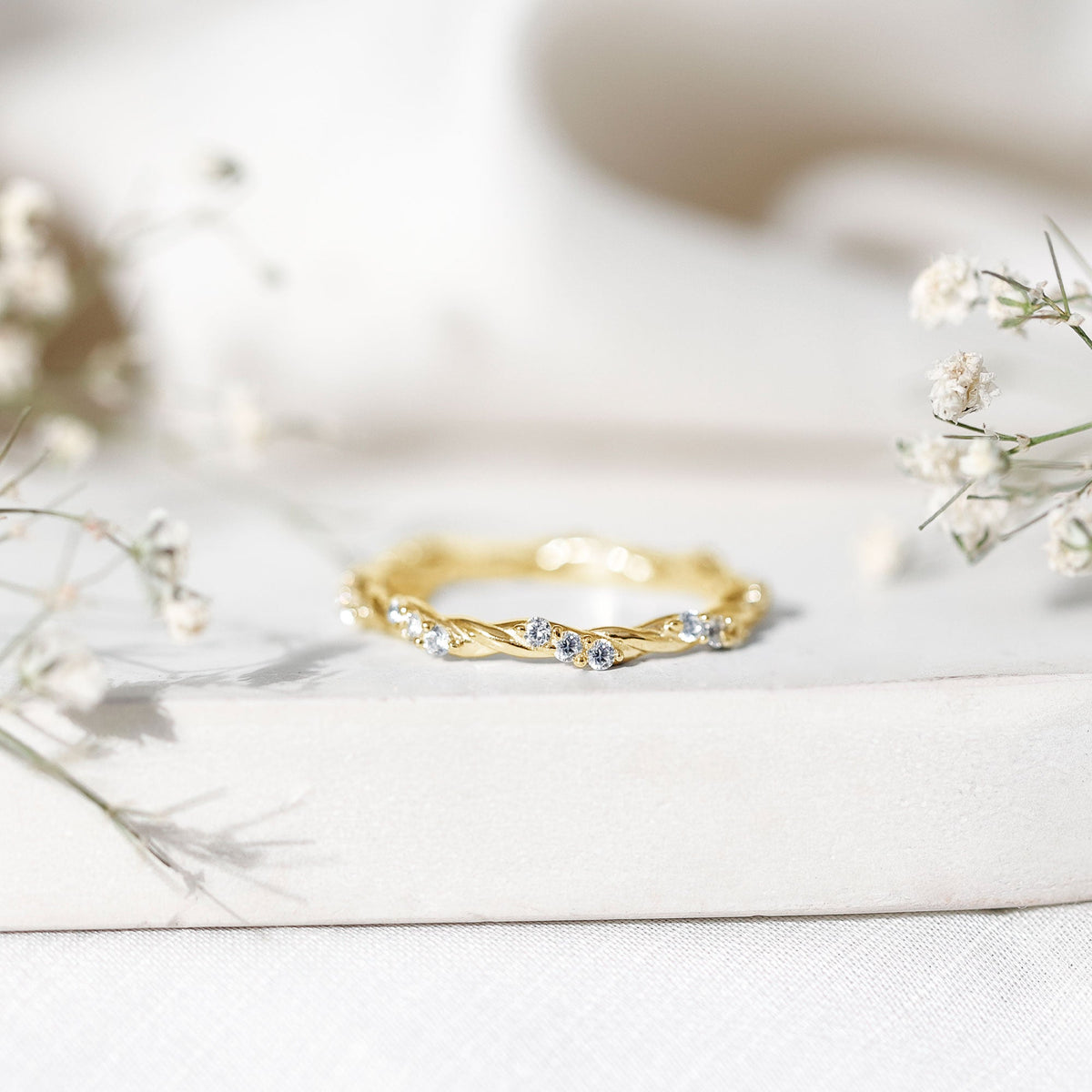 Lab Grown Twisted Diamond Stackable Ring