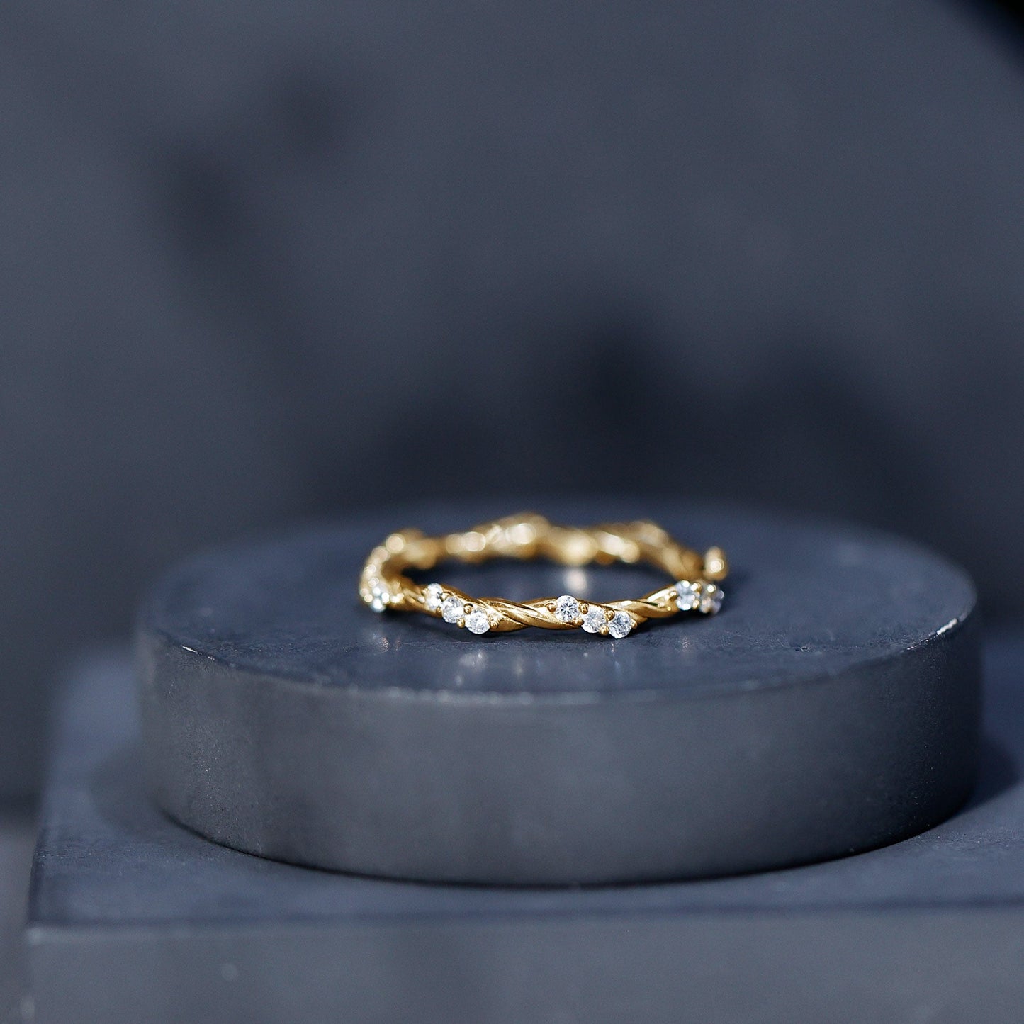 Lab Grown Twisted Diamond Stackable Ring