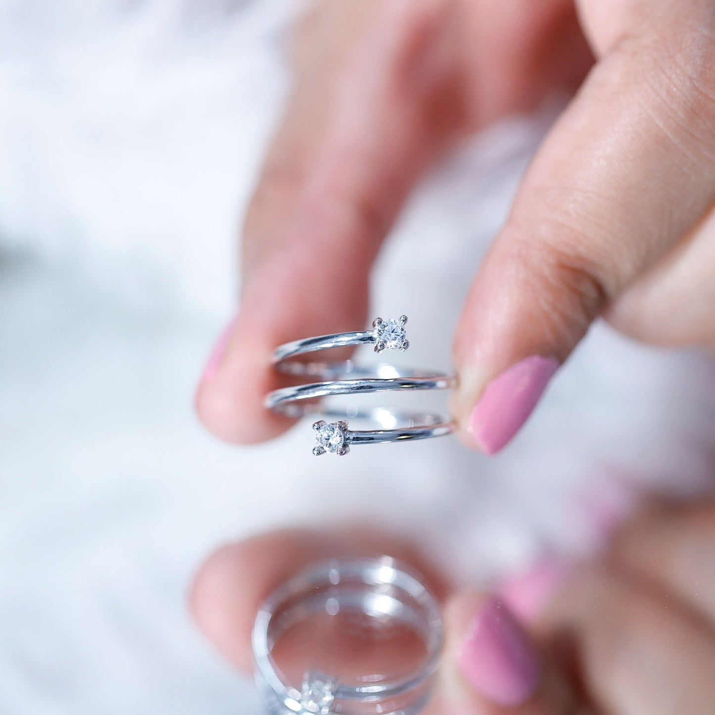 Lab Grown Diamond Spiral Ring