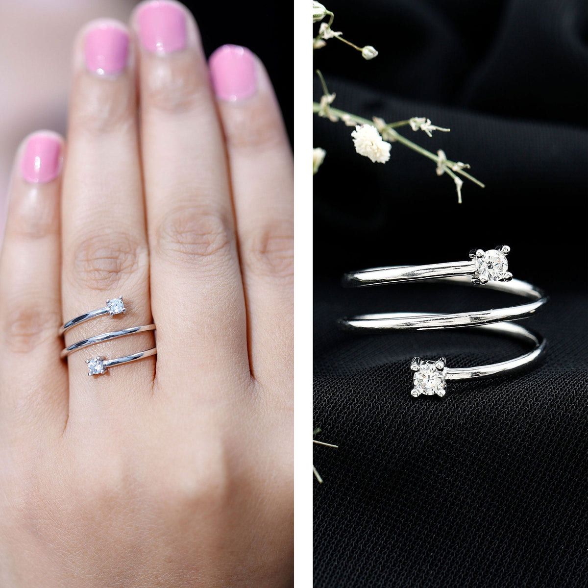 Lab Grown Diamond Spiral Ring