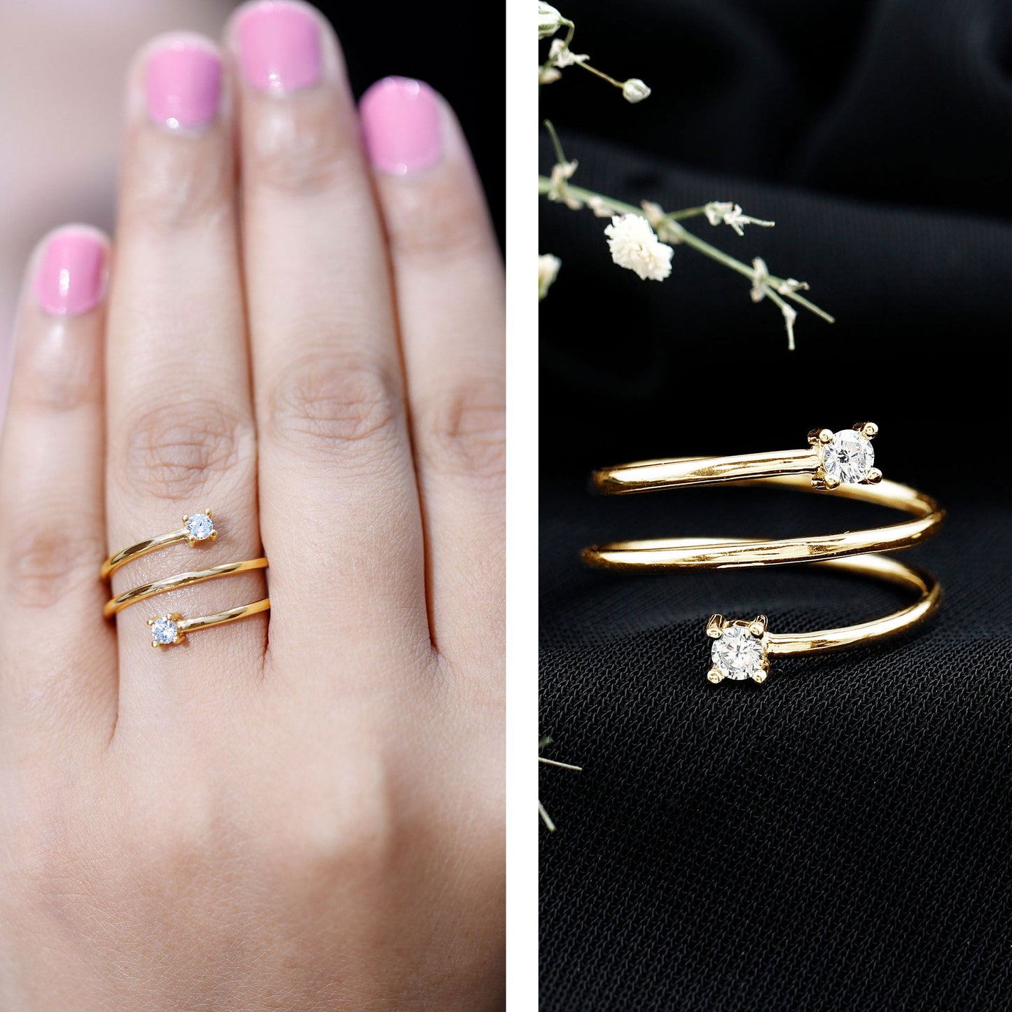 Lab Grown Diamond Spiral Ring