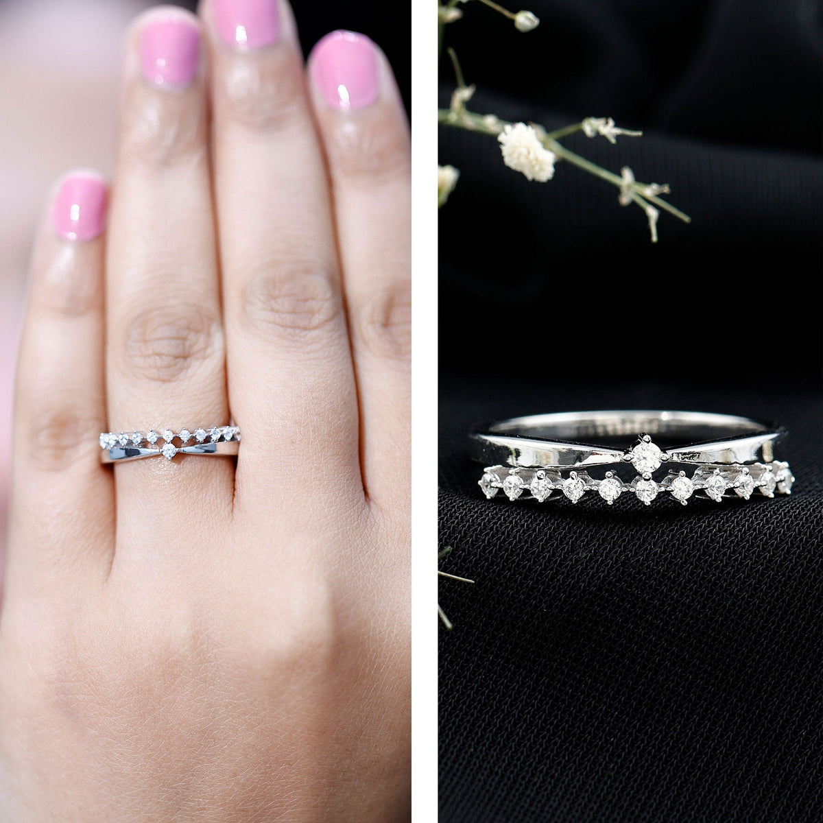 Stackable Round Cut Lab Grown Diamond Anniversary Ring