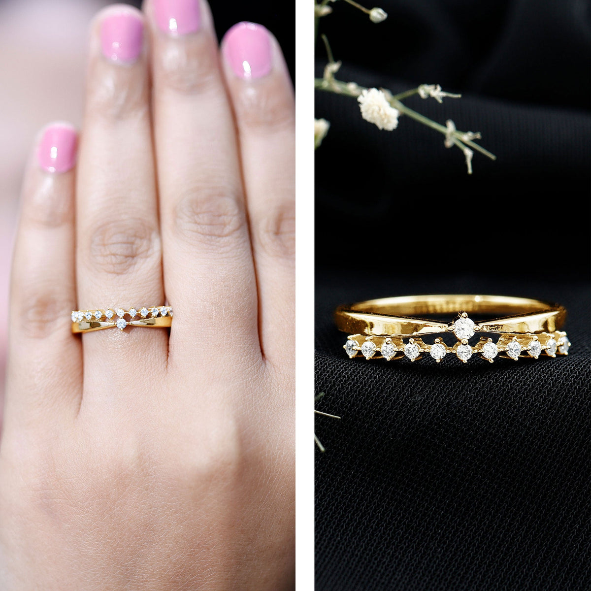 Stackable Round Cut Lab Grown Diamond Anniversary Ring