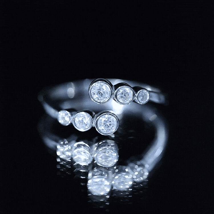 Bezel Set Lab Grown Diamond Anniversary Ring for Women