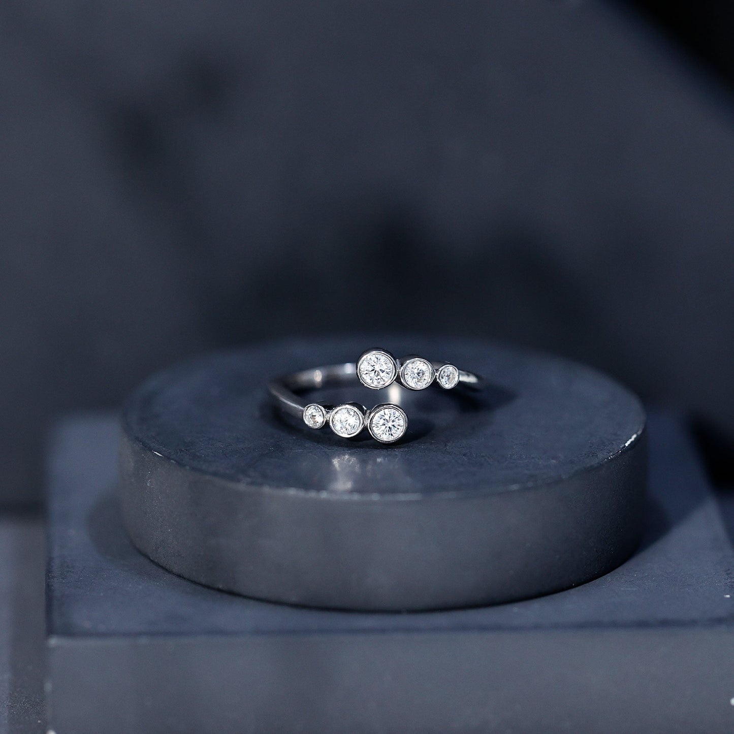 Bezel Set Lab Grown Diamond Anniversary Ring for Women