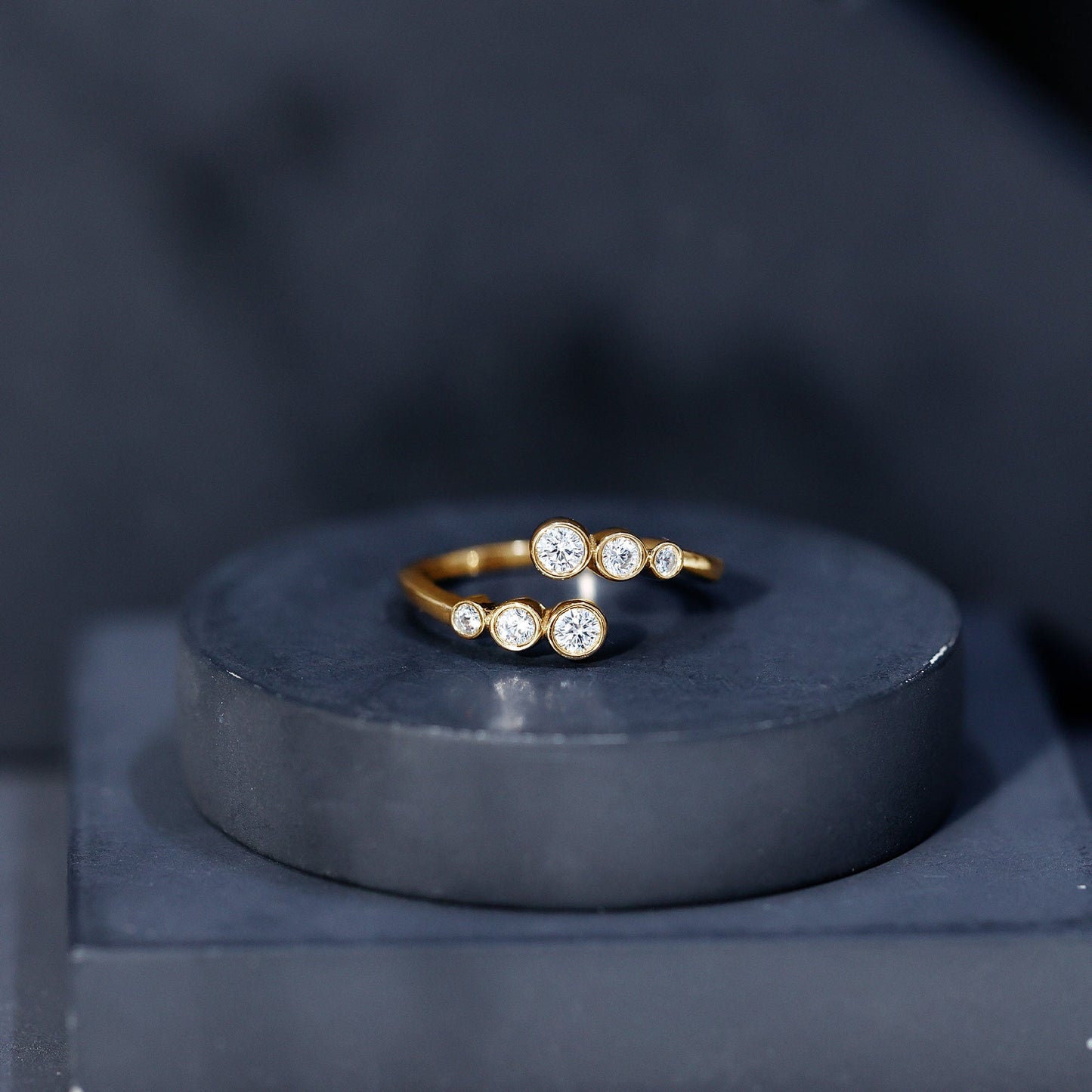 Bezel Set Lab Grown Diamond Anniversary Ring for Women
