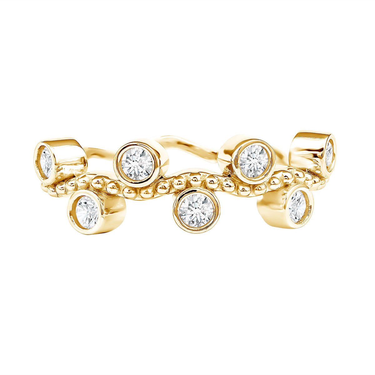Bezel Set Lab Grown Diamond Curved Wedding Band