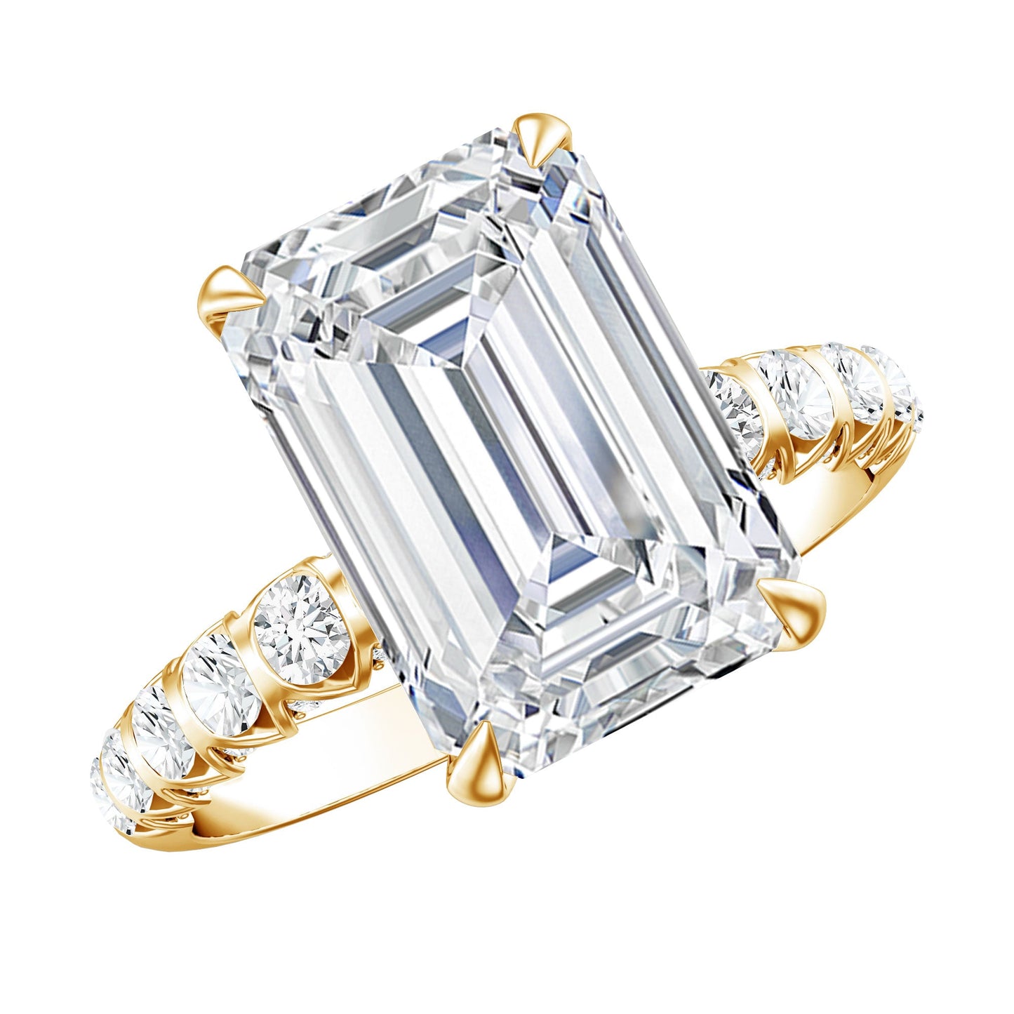 Huge 5 Carat Lab Grown Diamond Emerald Cut Engagement Ring IGI Certificate