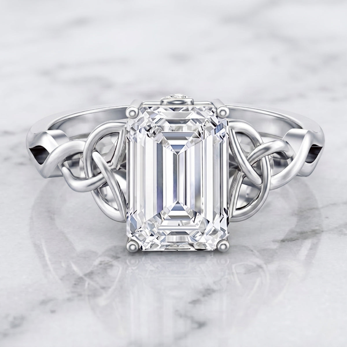 3 Carat Lab Created Diamond Celtic Design Engagement Ring with IGI Certificate