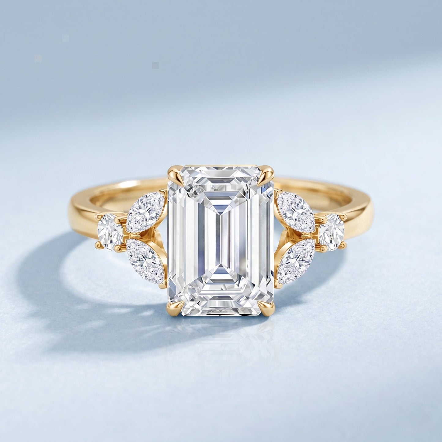 IGI Certified Lab Grown Diamond Emerald Cut Engagement Ring 3 Carat