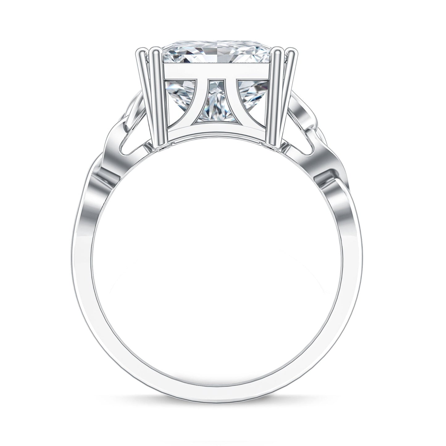 5 Carat Princess Cut Lab Grown Diamond Celtic Engagement Ring with IGI Certificate