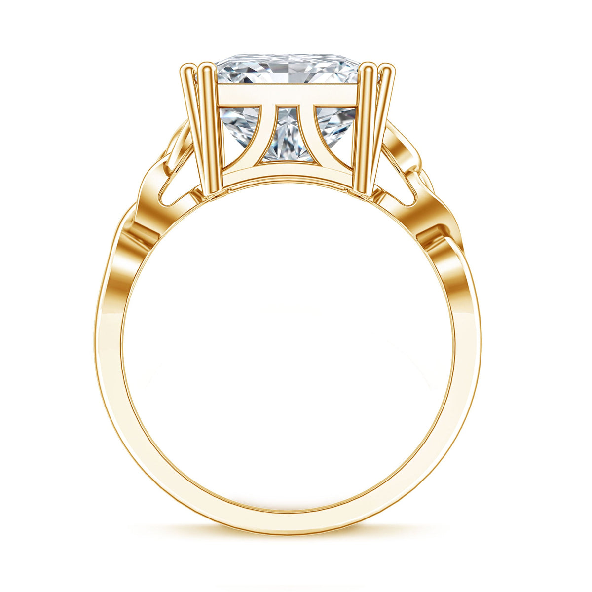 5 Carat Princess Cut Lab Grown Diamond Celtic Engagement Ring with IGI Certificate