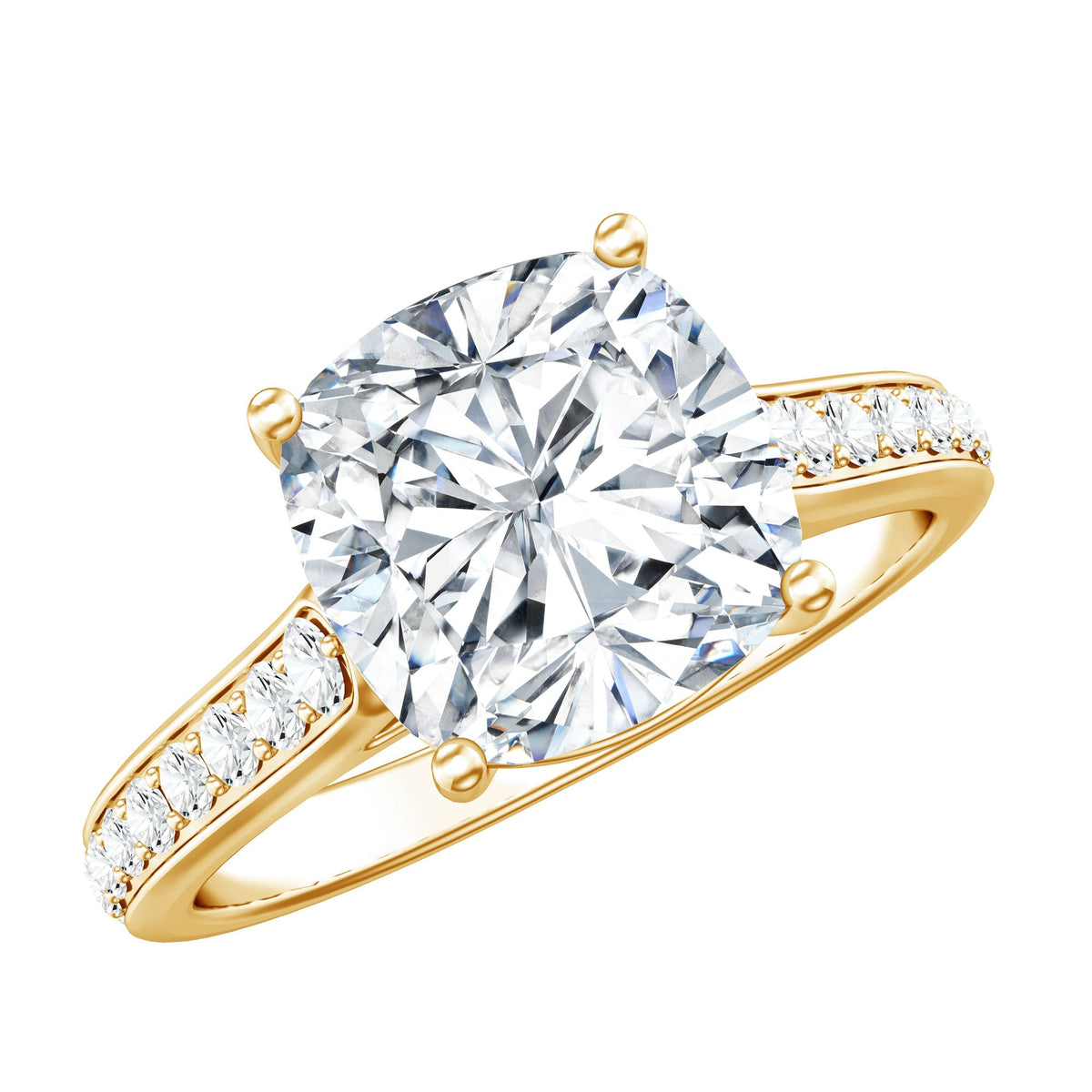 4 Carat Engagement Ring with IGI Certified Cushion Cut Lab Grown Diamond
