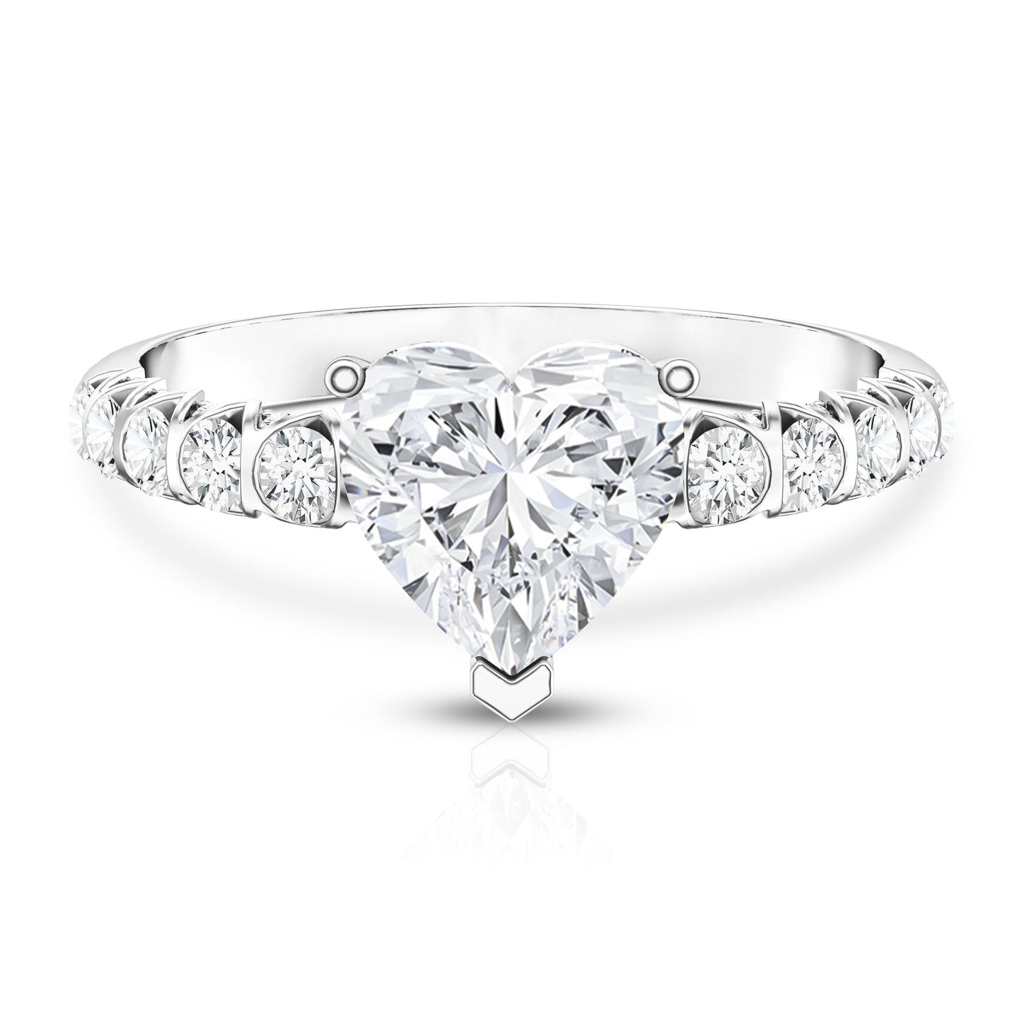 2 Carat Heart Shaped Lab Grown Diamond Engagement Ring with IGI Certificate