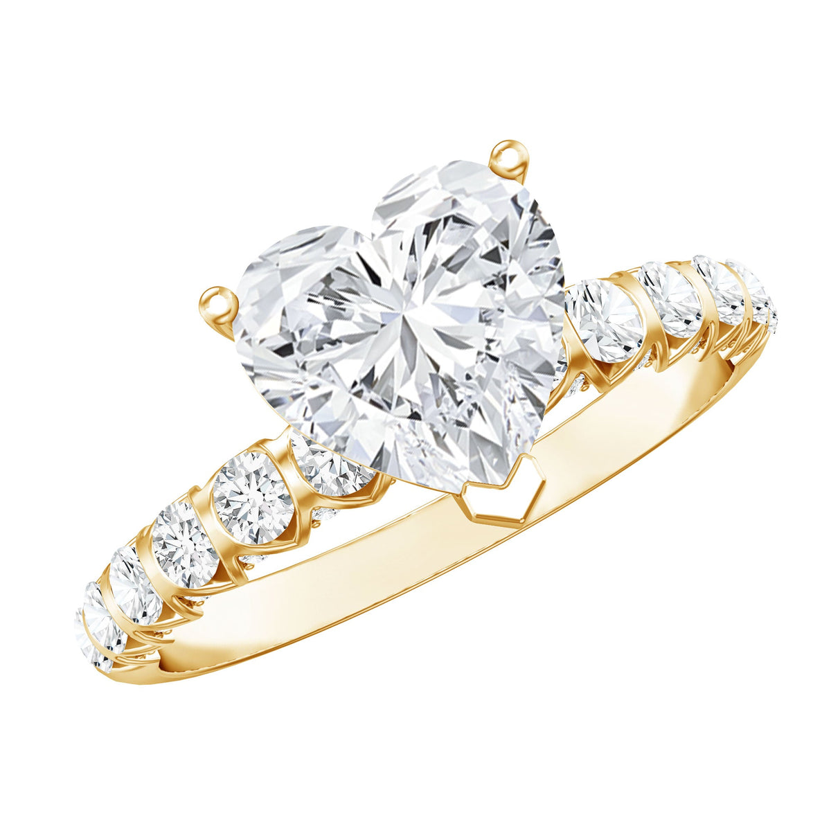 2 Carat Heart Shaped Lab Grown Diamond Engagement Ring with IGI Certificate
