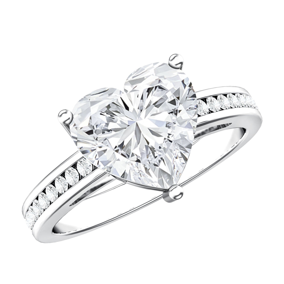 IGI Certified 3 Carat Lab Grown Diamond Heart Engagement Ring