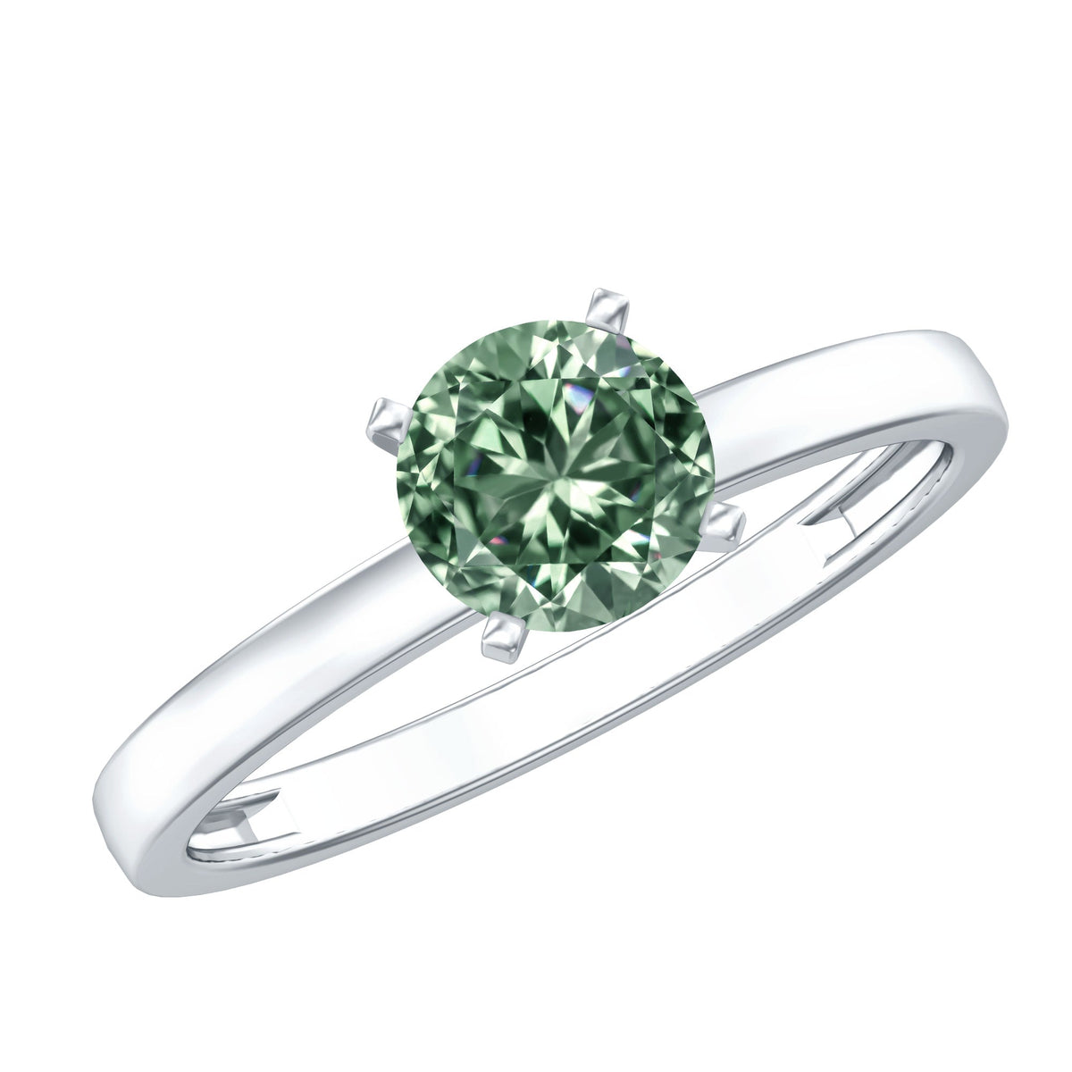 IGI Certified 1 Carat Lab Grown Green Diamond Ring Solitaire