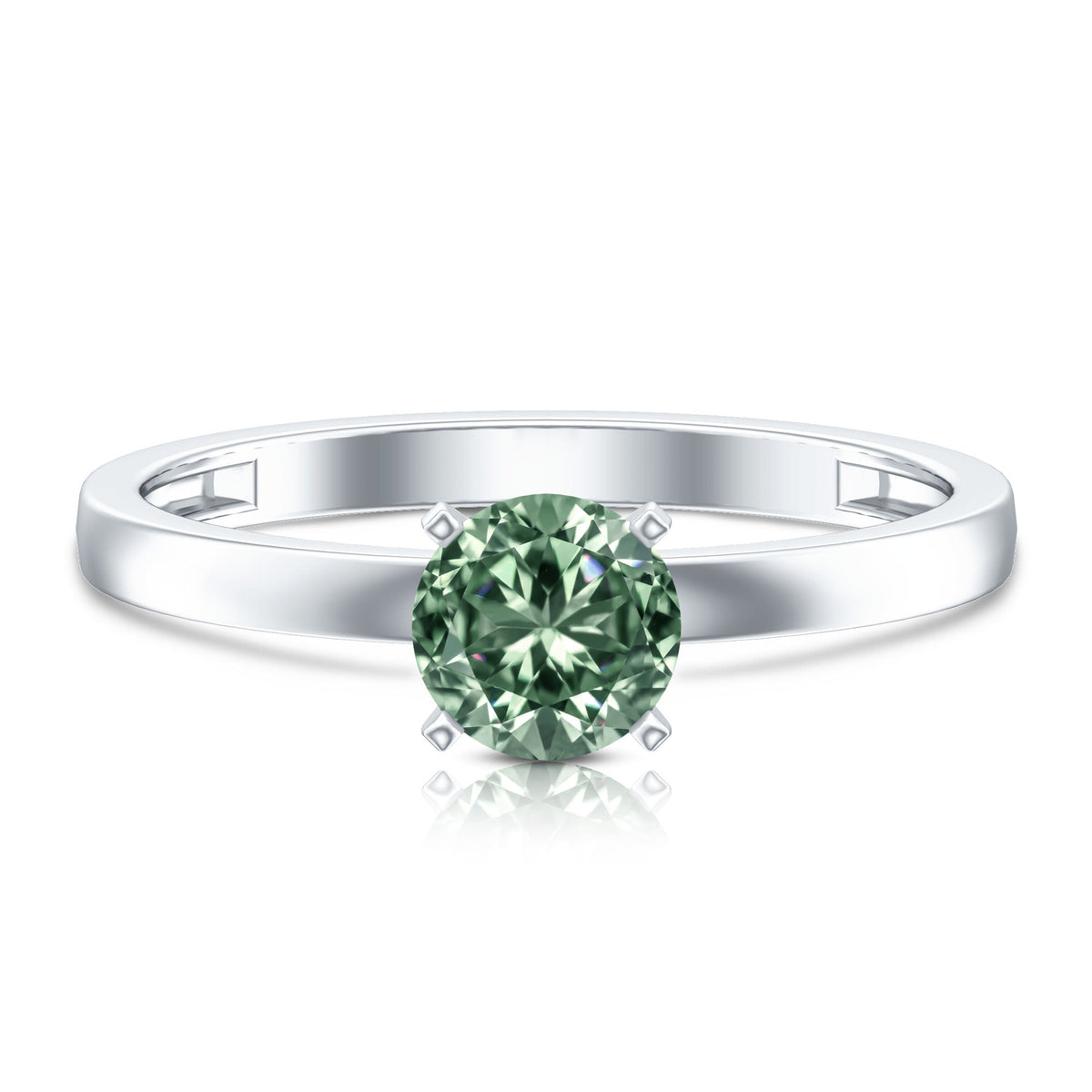 IGI Certified 1 Carat Lab Grown Green Diamond Ring Solitaire
