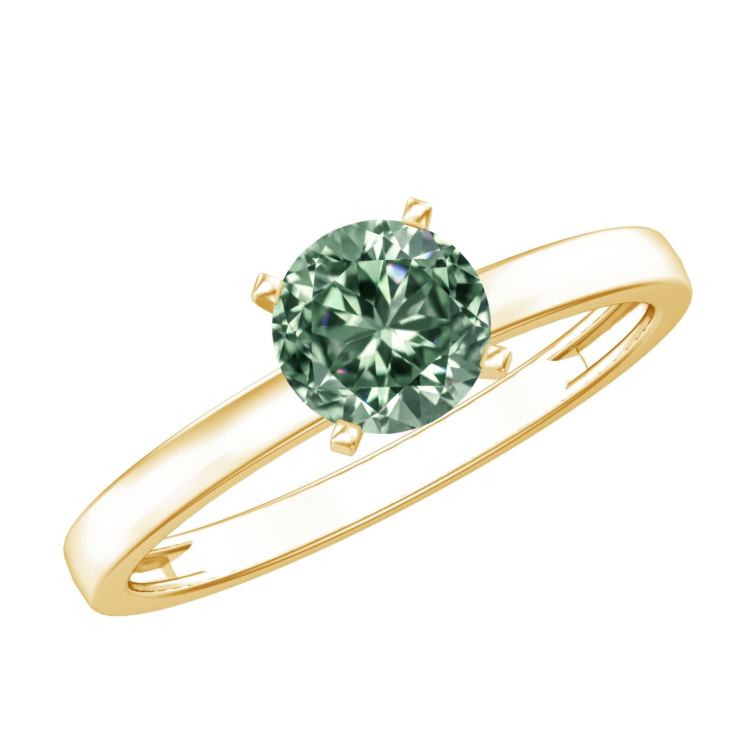 IGI Certified 1 Carat Lab Grown Green Diamond Ring Solitaire