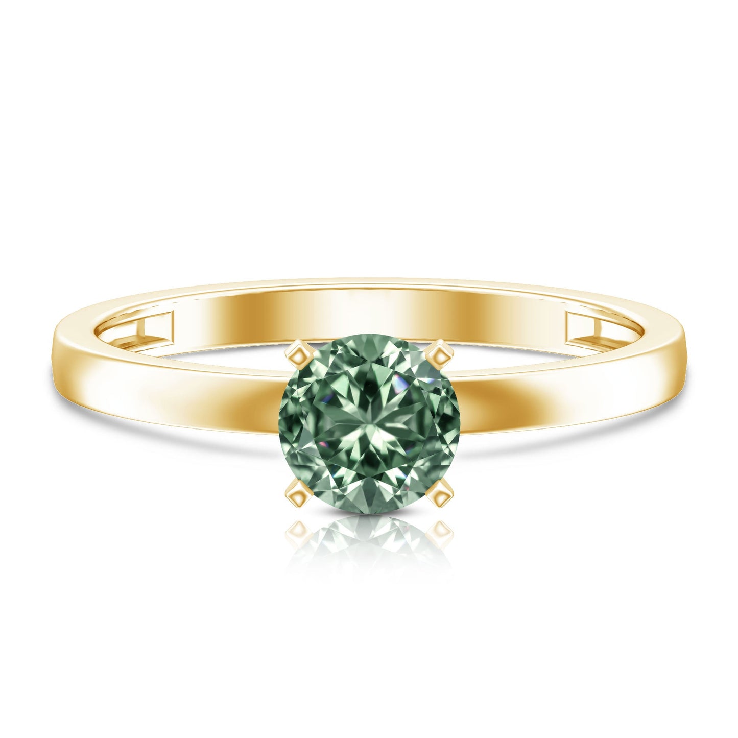 IGI Certified 1 Carat Lab Grown Green Diamond Ring Solitaire