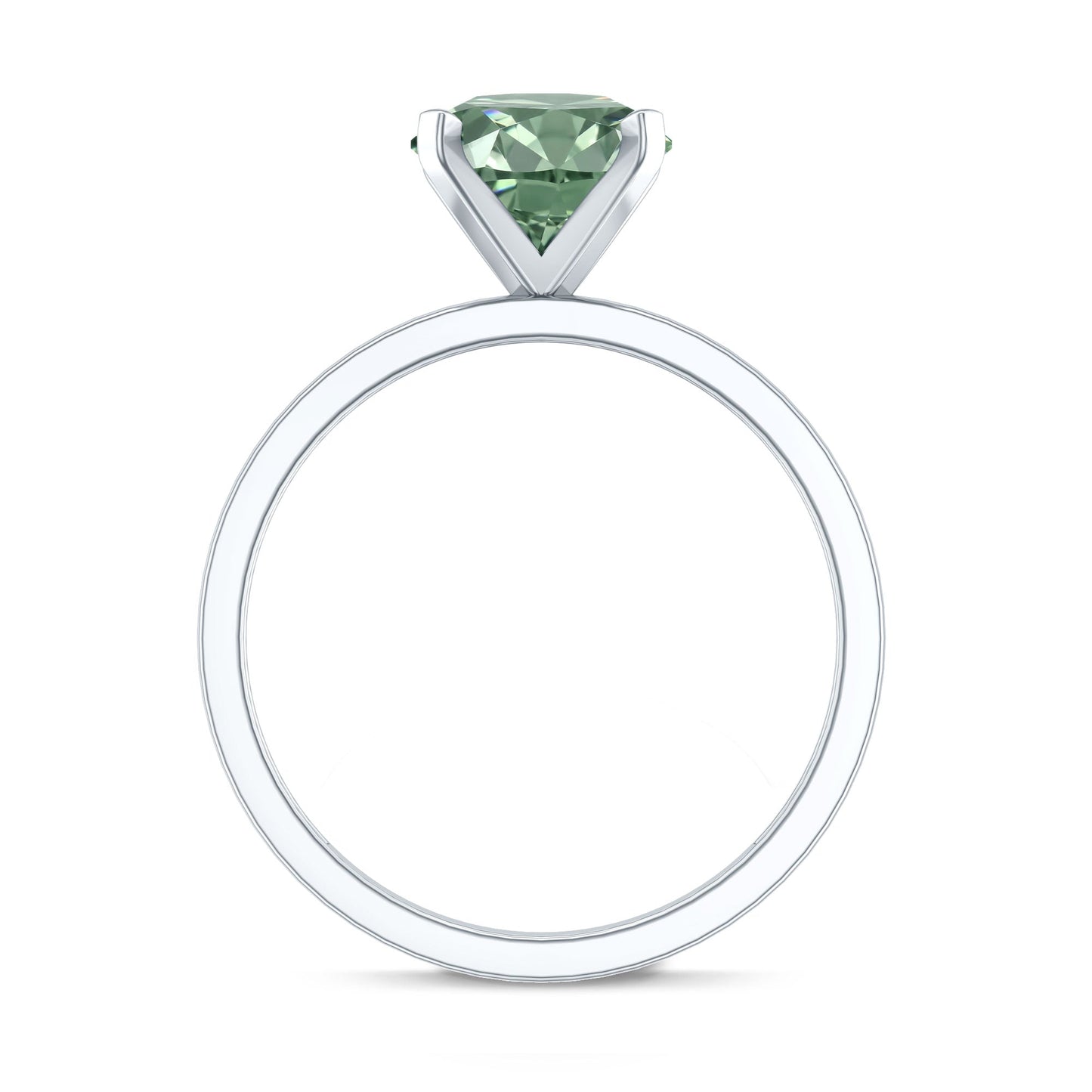 IGI Certified 2 Carat Lab Grown Green Diamond Solitaire Engagement Ring in Peg Head Setting