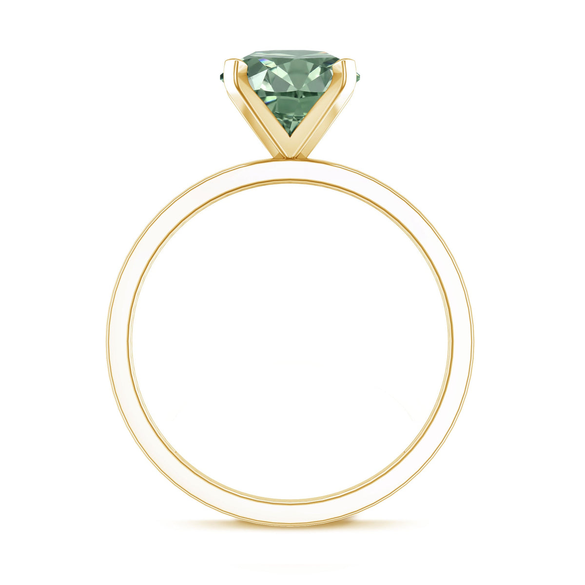 IGI Certified 2 Carat Lab Grown Green Diamond Solitaire Engagement Ring in Peg Head Setting