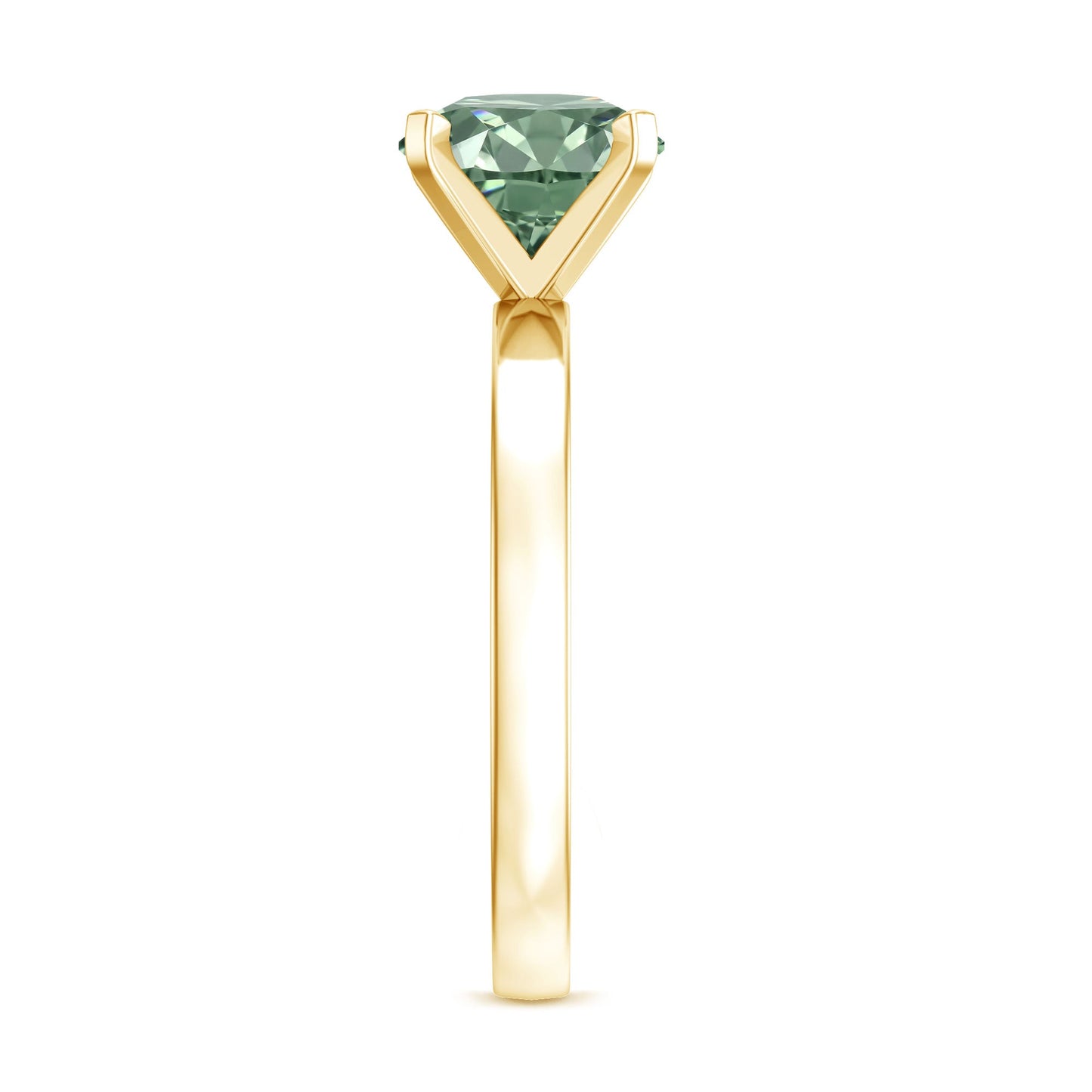 IGI Certified 2 Carat Lab Grown Green Diamond Solitaire Engagement Ring in Peg Head Setting