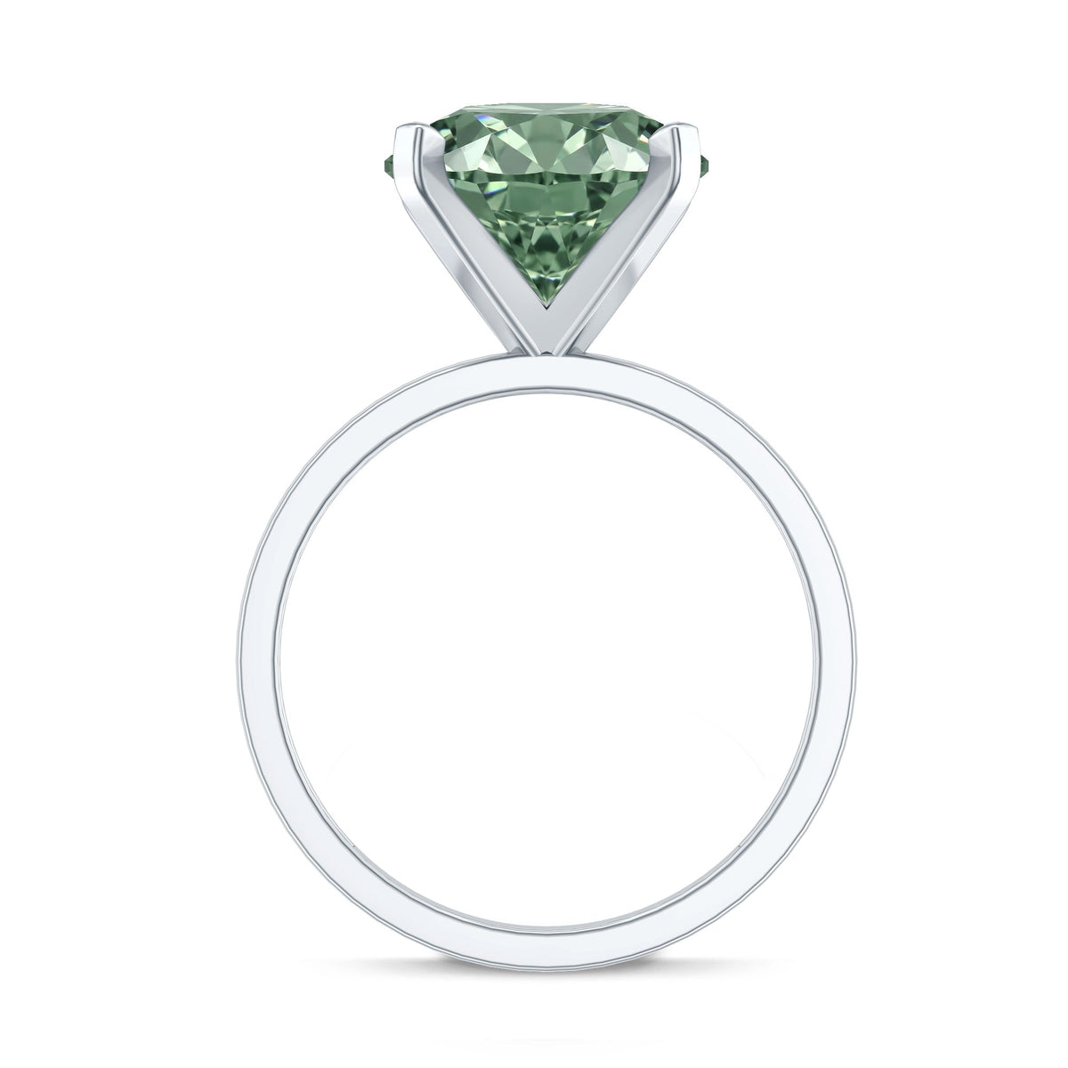 Huge 5 Carat Lab Grown Green Diamond Solitaire Engagement Ring with IGI Certificate