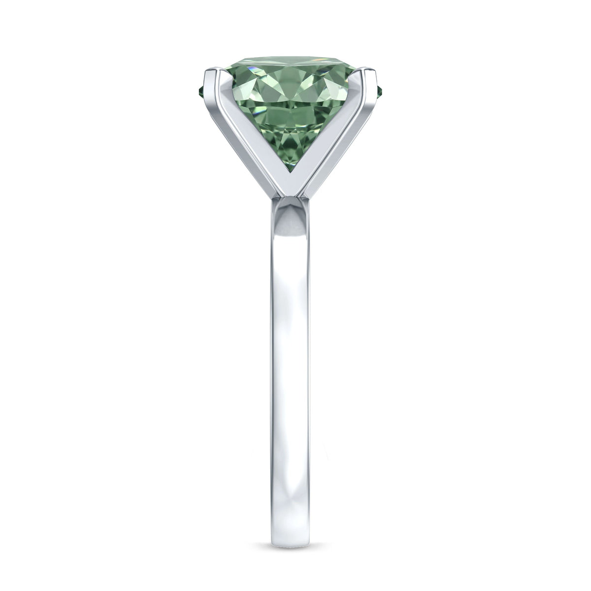 Huge 5 Carat Lab Grown Green Diamond Solitaire Engagement Ring with IGI Certificate