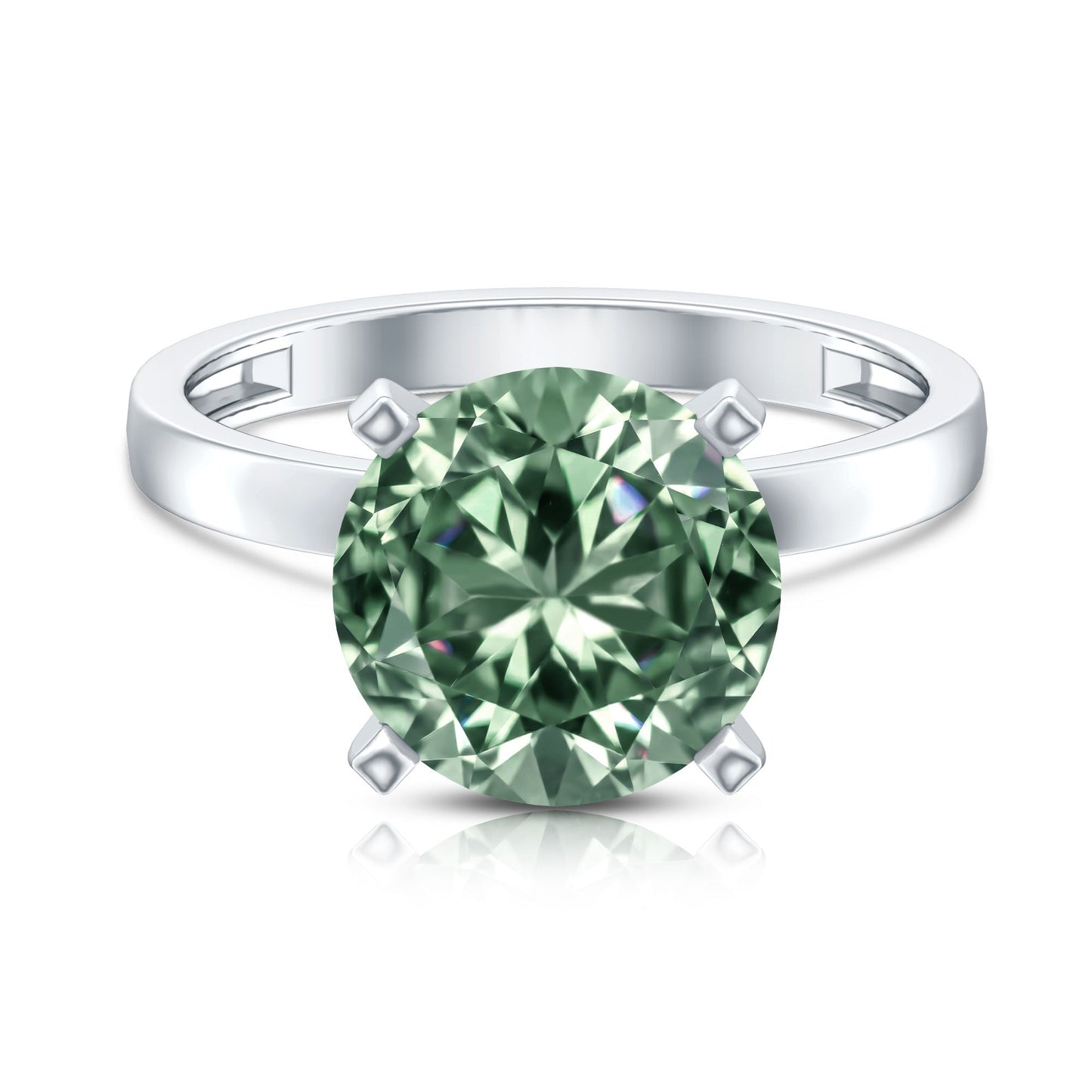 Huge 5 Carat Lab Grown Green Diamond Solitaire Engagement Ring with IGI Certificate