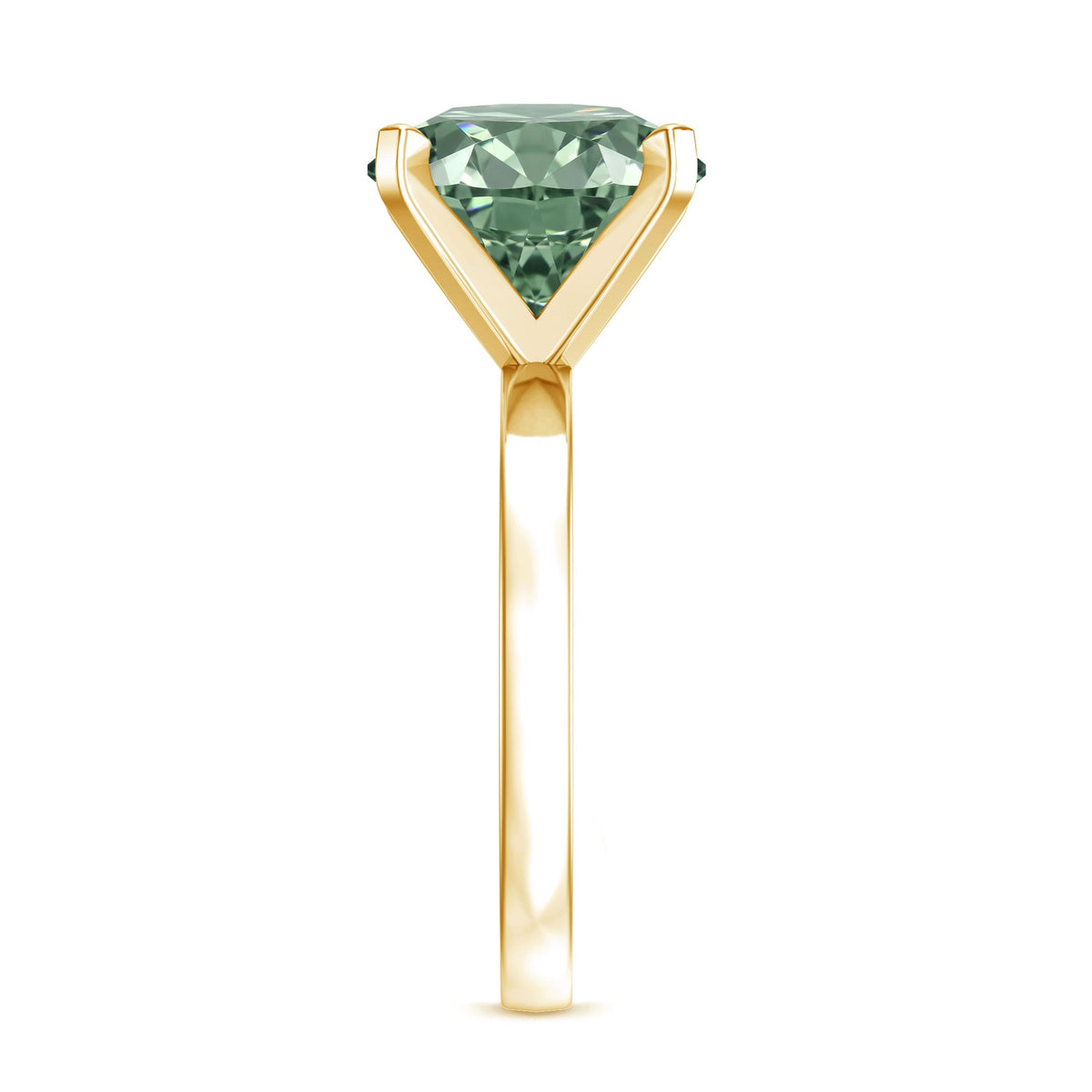 Huge 5 Carat Lab Grown Green Diamond Solitaire Engagement Ring with IGI Certificate
