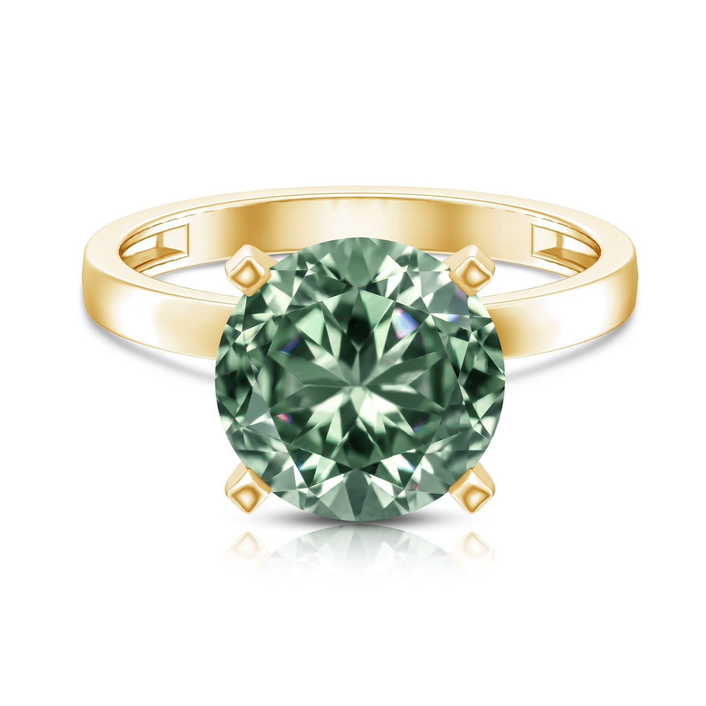 Huge 5 Carat Lab Grown Green Diamond Solitaire Engagement Ring with IGI Certificate