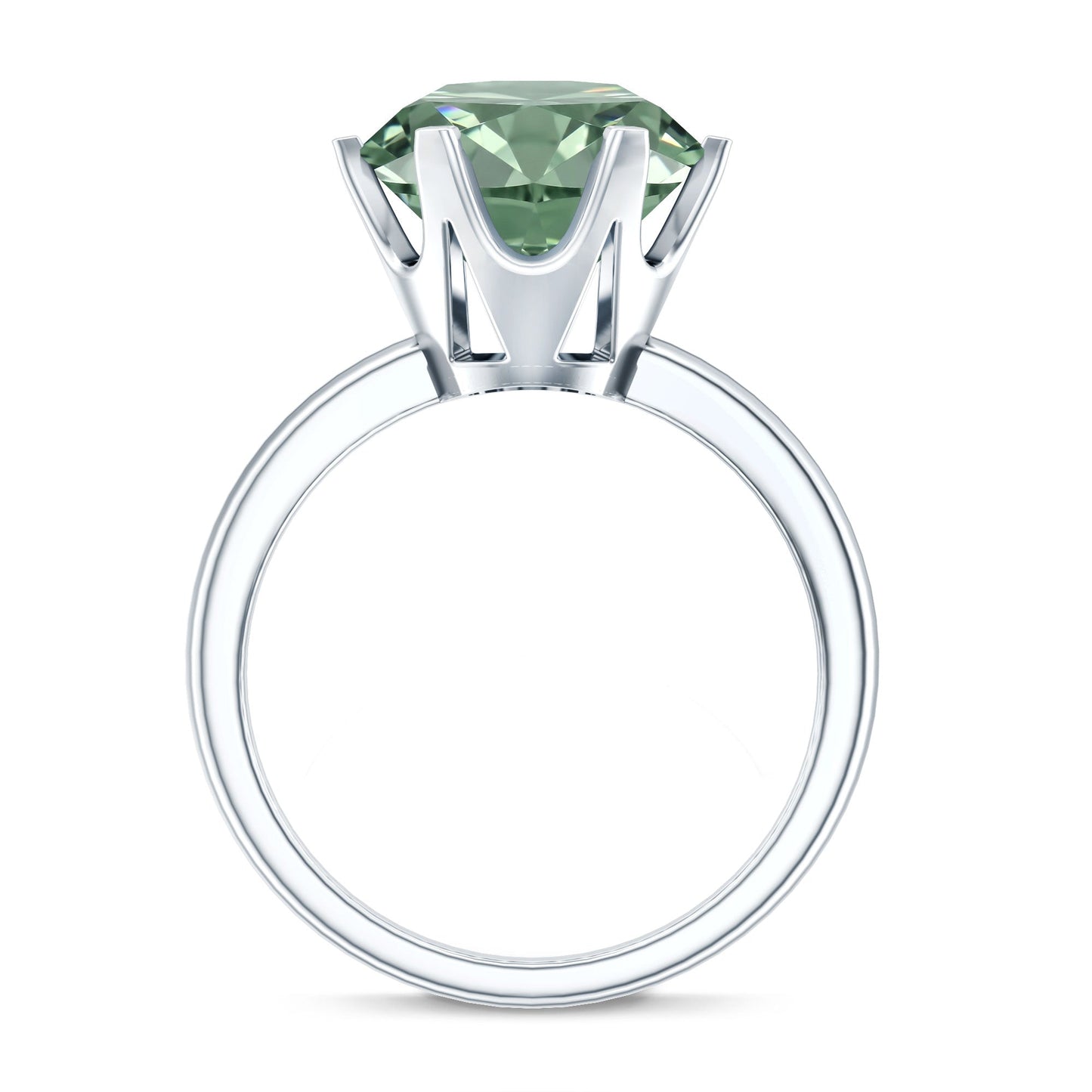 IGI Certified Solitaire Lab Grown Green Diamond Big Engagement Ring 4 Carat