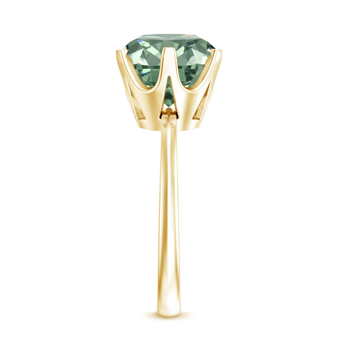 IGI Certified Solitaire Lab Grown Green Diamond Big Engagement Ring 4 Carat
