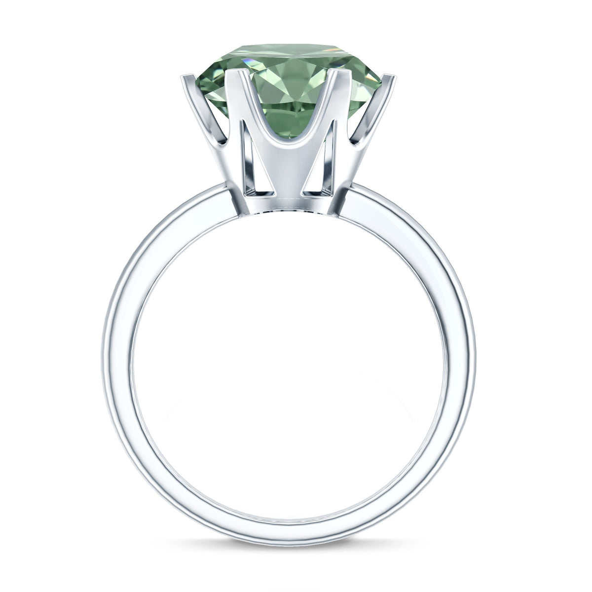 Large 5 Carat Lab Grown Green Diamond Engagement Ring with IGI Certificate