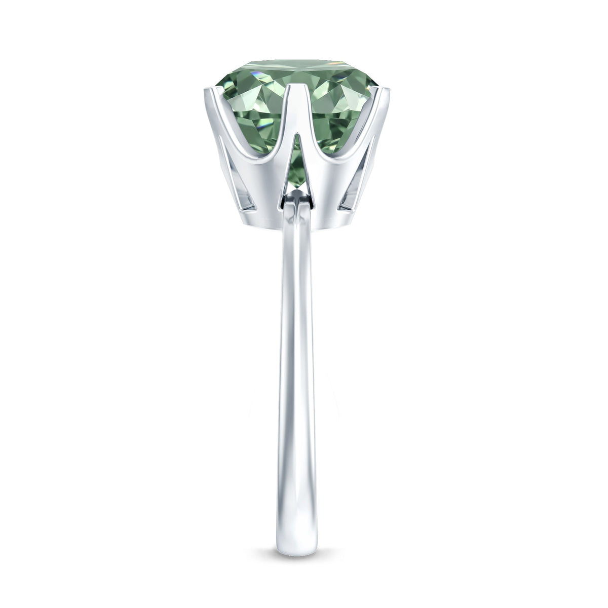 Large 5 Carat Lab Grown Green Diamond Engagement Ring with IGI Certificate