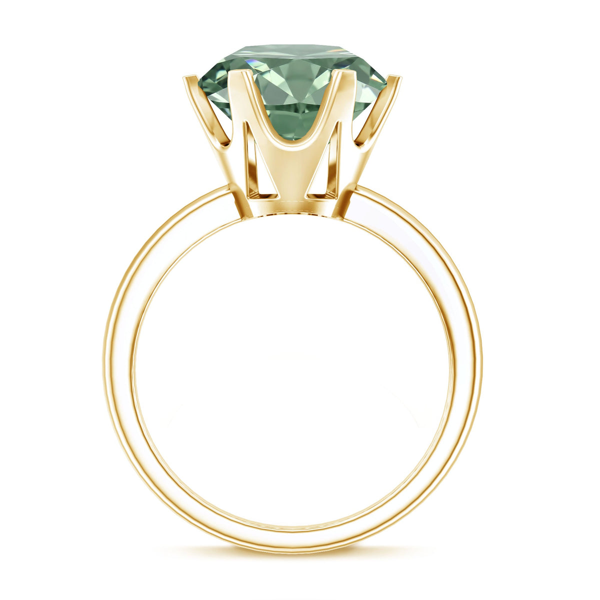 Large 5 Carat Lab Grown Green Diamond Engagement Ring with IGI Certificate