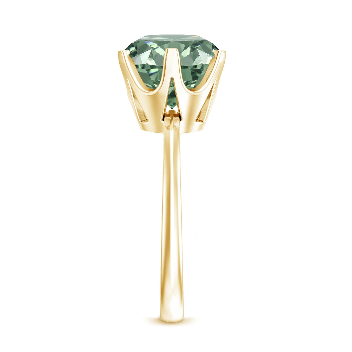 Large 5 Carat Lab Grown Green Diamond Engagement Ring with IGI Certificate