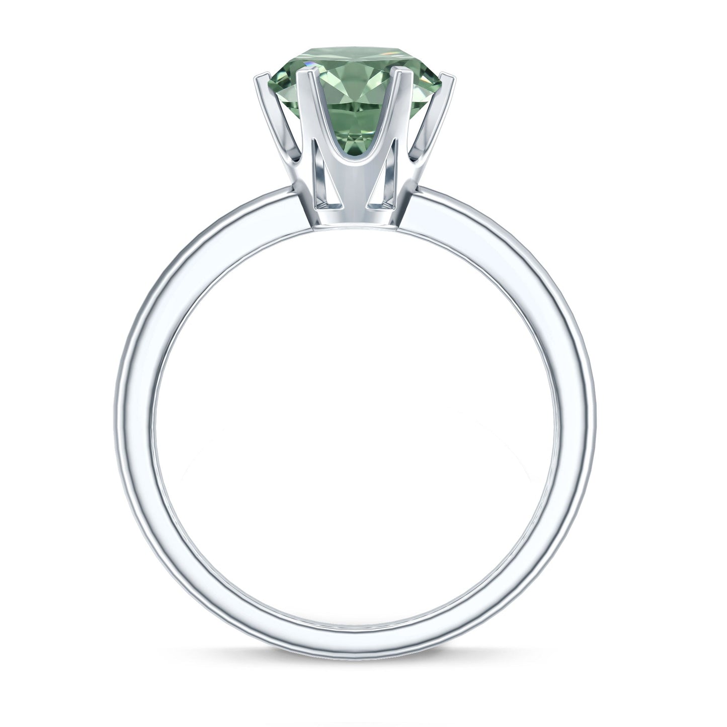 2 Carat Lab Grown Vivid Green Diamond Solitaire Engagement Ring with IGI Certificate