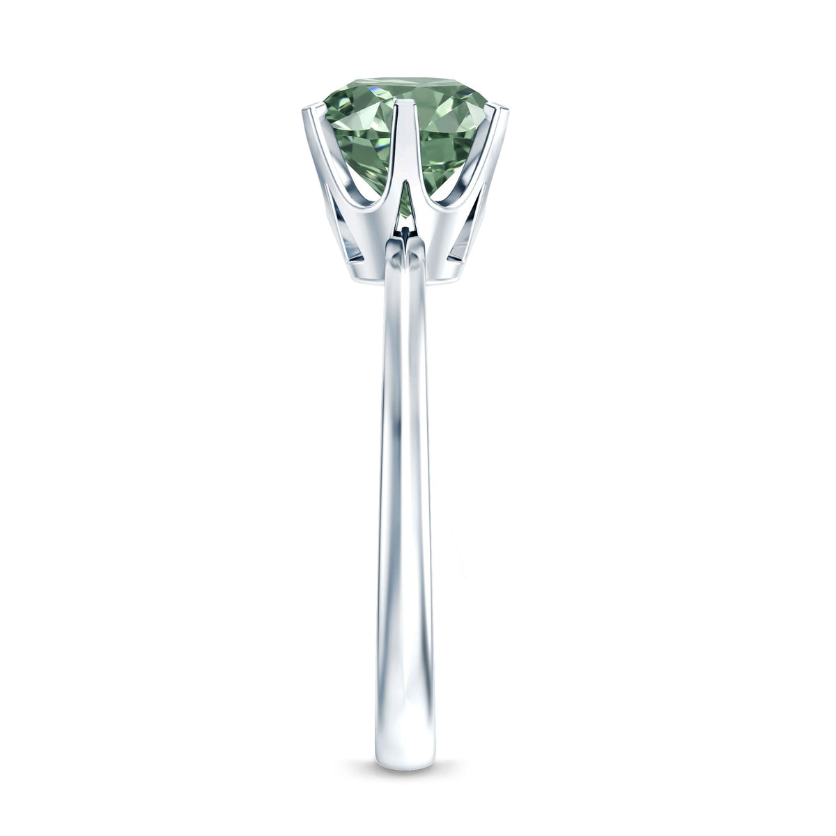2 Carat Lab Grown Vivid Green Diamond Solitaire Engagement Ring with IGI Certificate