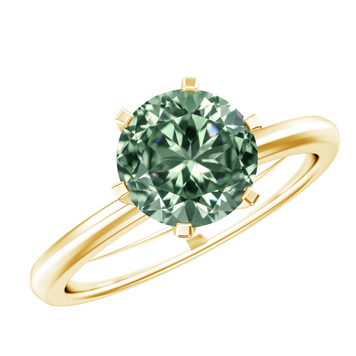 2 Carat Lab Grown Vivid Green Diamond Solitaire Engagement Ring with IGI Certificate