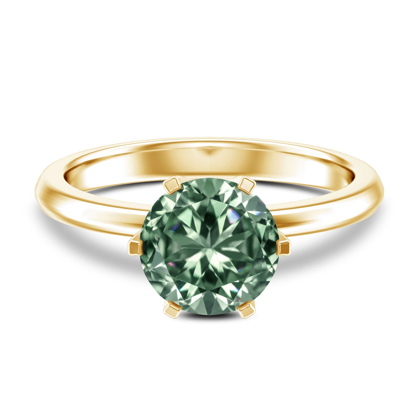 2 Carat Lab Grown Vivid Green Diamond Solitaire Engagement Ring with IGI Certificate