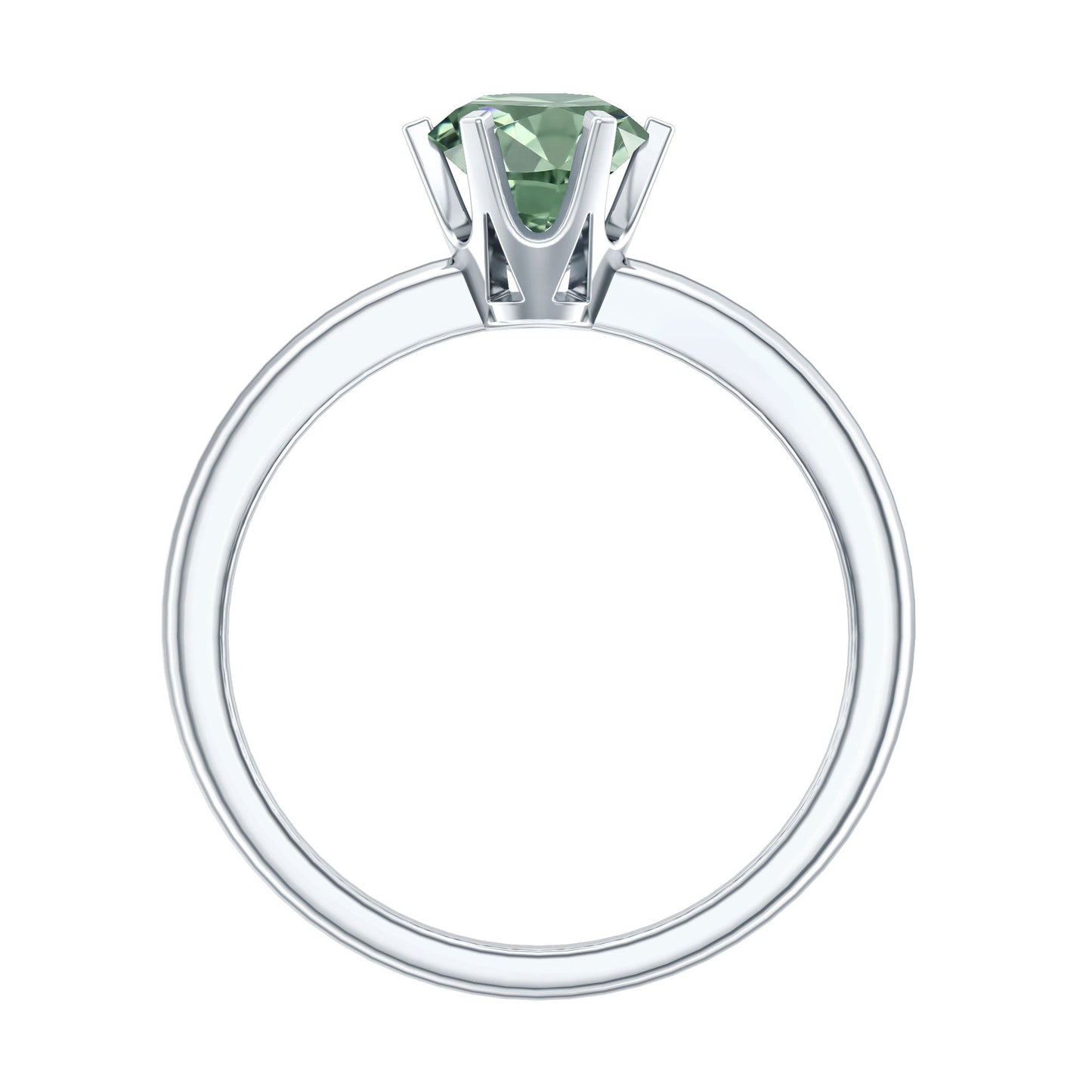 Lab Grown Green Diamond 1 Carat Solitaire Ring with IGI Certificate